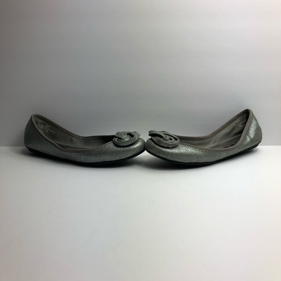 SOLD Coach And Four Silver Ballet Flats - Picture 3 of 6
